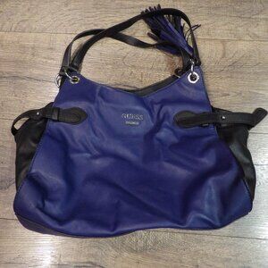 + Guess Blue/Black Double Shoulder Strap Hobo Purse/Bag